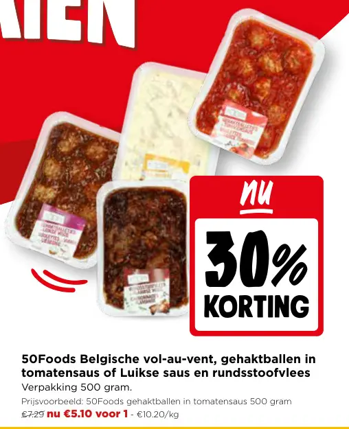 Promotie: Belgische vol-au-vent, gehaktballen in tomatensaus of Luikse saus en rundsstoofvlees