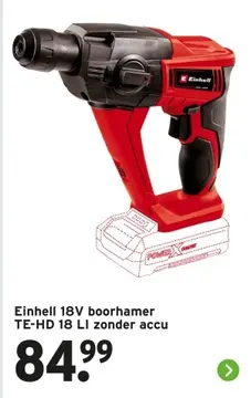 Aanbieding: Einhell 18V boorhamer TE-HD 18 LI zonder accu