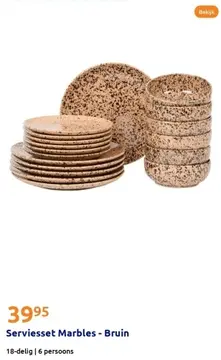 Aanbieding: Serviesset Marbles - Bruin