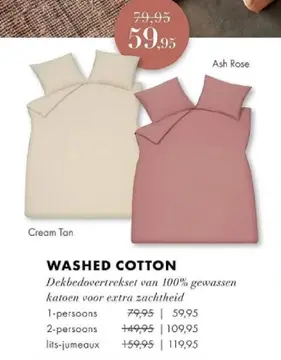 Aanbieding: WASHED COTTON Dekbedovertrekset van 100% gewassen katoen