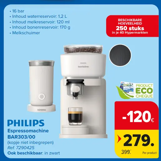Promotie: Espressomachine BAR303/00
