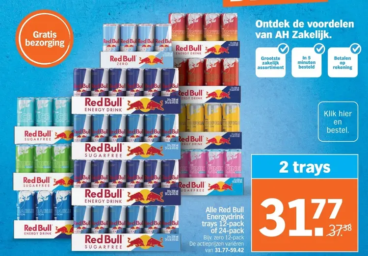 Aanbieding: Red Bull Energydrink trays