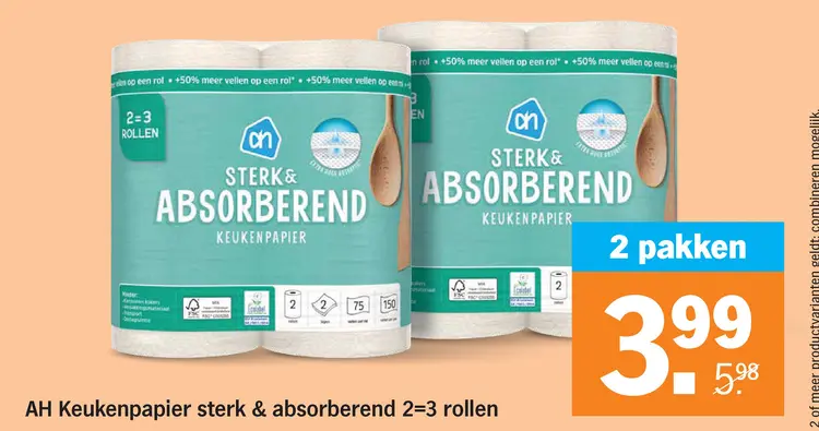 Aanbieding: AH Keukenpapier sterk & absorberend