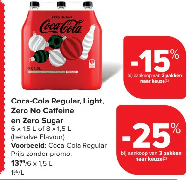 Promotie: Coca-Cola Regular, Light, Zero No Caffeine en