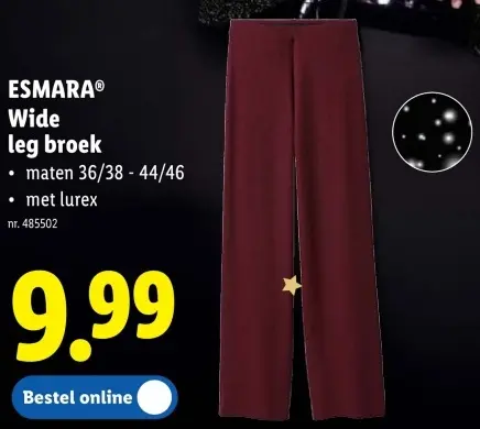 Promotie: Wide leg broek