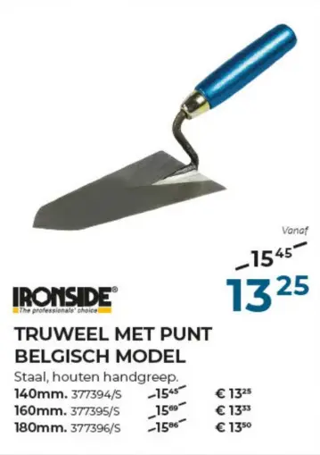 Promotie: Truweel met punt belgisch model