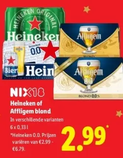 Aanbieding: Heineken of Affligem blond