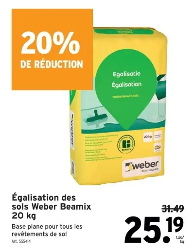 Offre: Égalisation des sols Weber Beamix