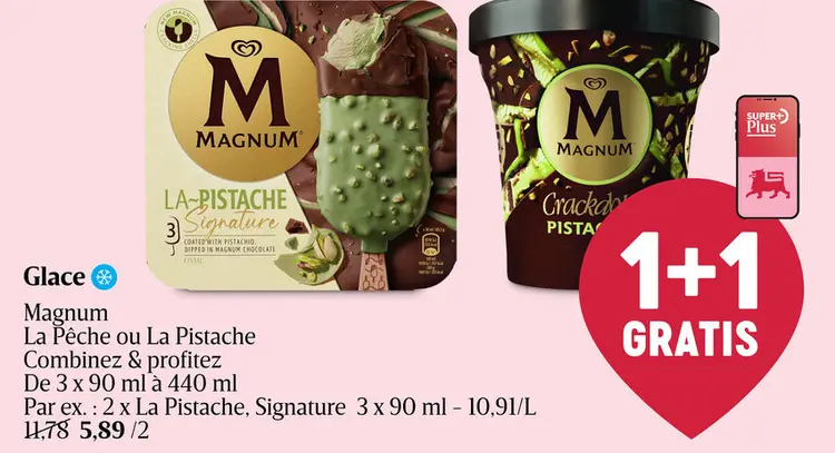 Offre: Magnum La Pêche ou La Pistache