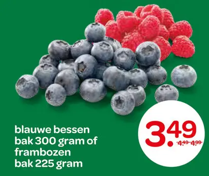 Aanbieding: blauwe bessen of frambozen