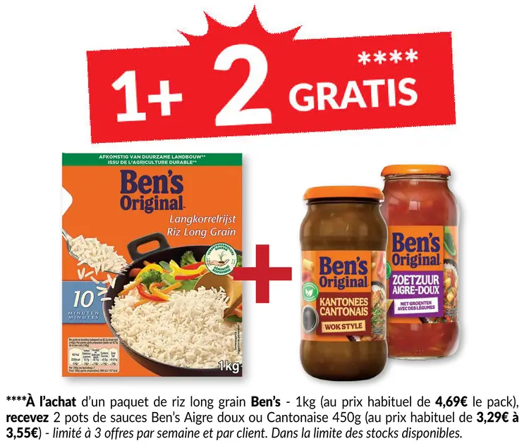 Offre: Riz long grain Ben's Original et sauces Ben's