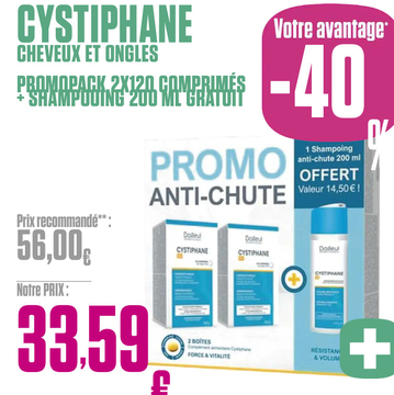 Offre: CYSTIPHANE CHEVEUX ET ONGLES PROMOPACK COMPRI