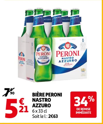 Offre: Bière PERONI nastro azzurro