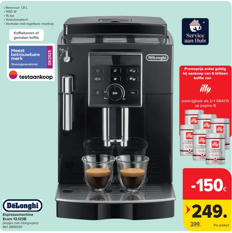 Promotie: Espressomachine Ecam 13.123B