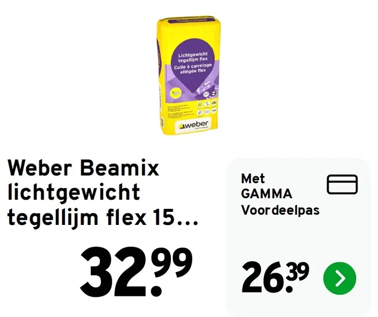Aanbieding: Beamix lichtgewicht tegellijm flex