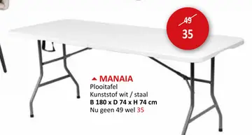 Aanbieding: MANAIA Plooitafel