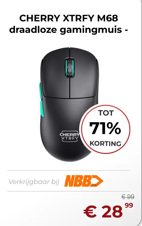 Aanbieding: CHERRY XTRFY M68 draadloze gamingmuis