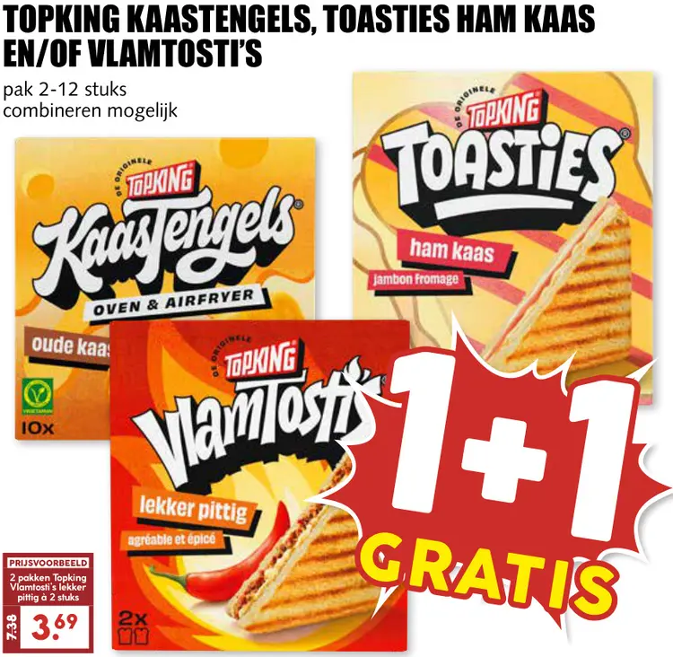 Aanbieding: Kaastengels, Toasties Ham Kaas En/of Vlamtosti's
