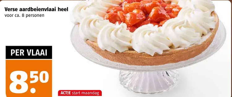 Aanbieding: Verse aardbeienvlaai heel