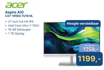 Aanbieding: Aspire AiO C27-195ES 7U16 NL