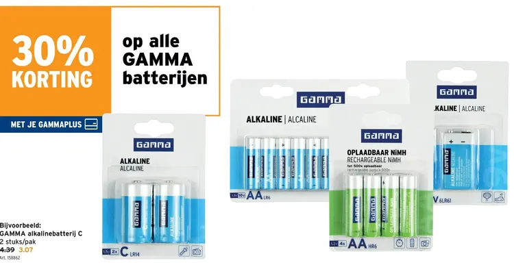 Promotie: GAMMA alkalinebatterij C
