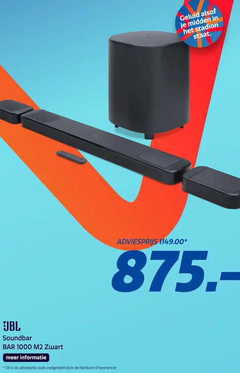 Aanbieding: JBL BAR 1000 M2 Zwart