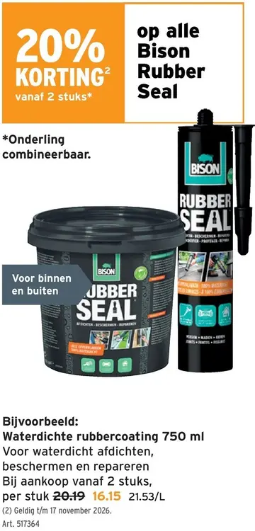 Promotie: Waterdichte rubbercoating 750 ml