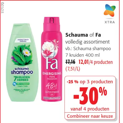 Promotie: Schauma of Fa volledig assortiment