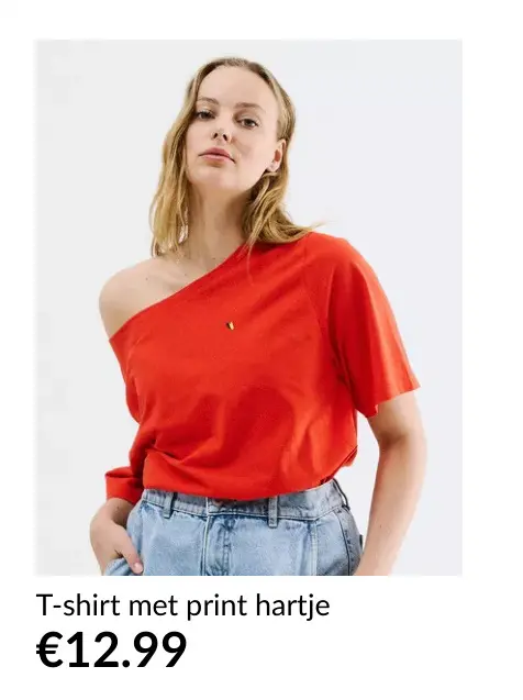 Promotie: T-shirt met print hartje