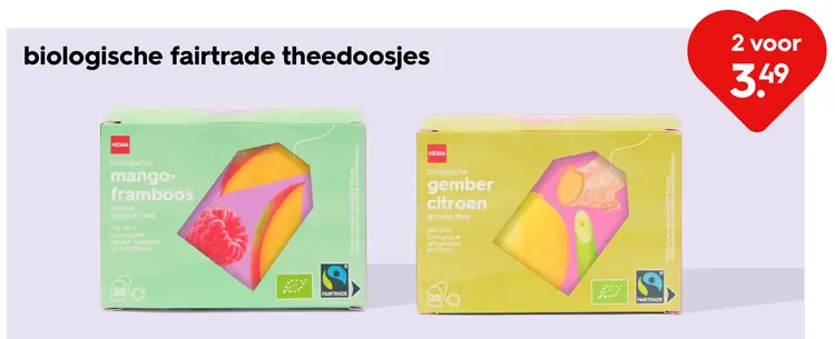 Promotie: Biologische fairtrade theedoosjes
