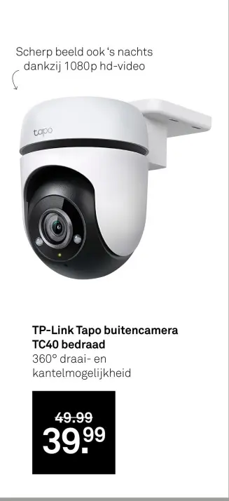Aanbieding: TP-Link Tapo buitencamera TC40 bedraad