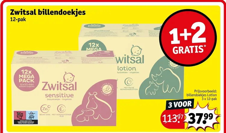 Aanbieding: Zwitsal billendoekjes