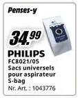 Offre: FC8021/05 Sacs universels pour aspirateur S-bag