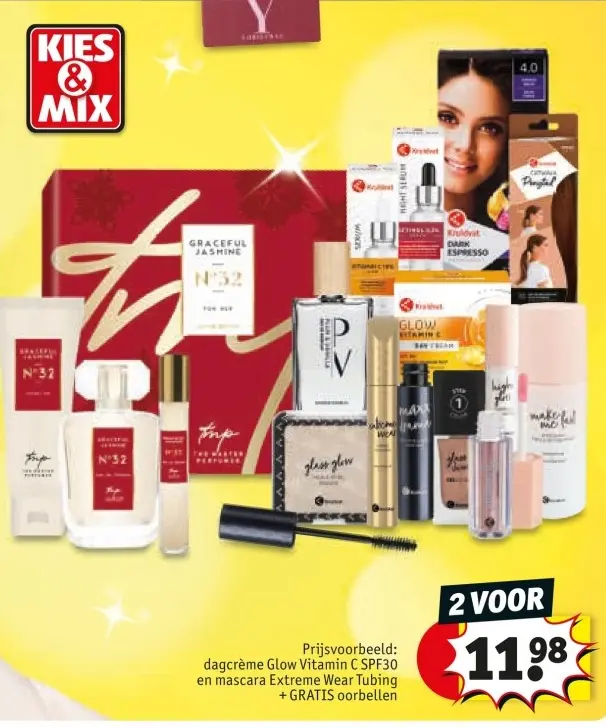 Aanbieding: dagcrème Glow Vitamin C SPF30 en mascara Extreme Wear Tubing