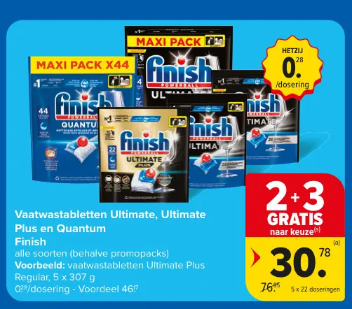 Promotie: Vaatwastabletten Ultimate, Ultimate Plus en Quantum