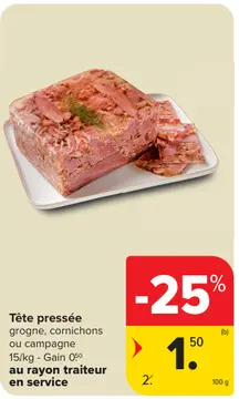 Offre: Tête pressée