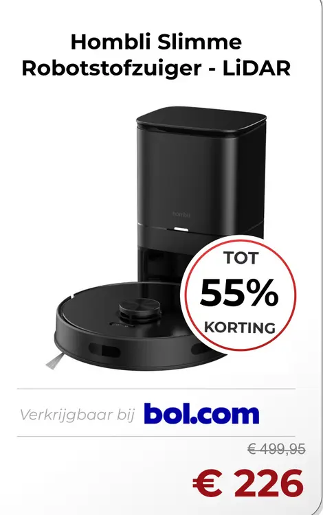 Aanbieding: Hombli Slimme Robotstofzuiger - LIDAR