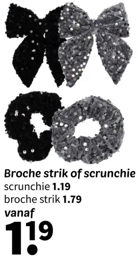 Aanbieding: Broche strik of scrunchie