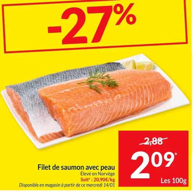 Offre: Filet de saumon avec peau