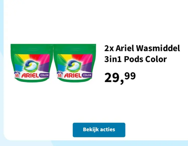 Promotie: Ariel Wasmiddel 3in1 Pods Color