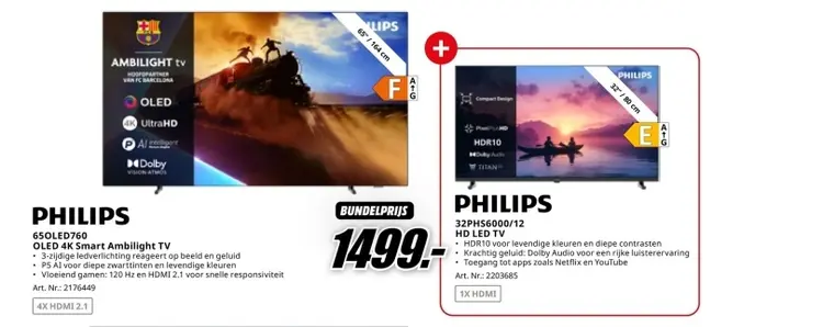 Promotie: 65OLED760 OLED 4K Smart Ambilight TV