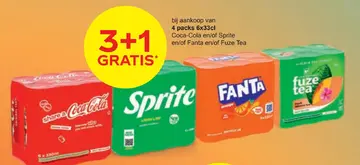 Aanbieding: Coca-Cola, Sprite, Fanta, Fuze Tea