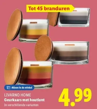 Aanbieding: Geurkaars met houtlont