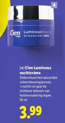 Aanbieding: Cien Luminous nachtcrème