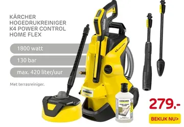 Aanbieding: KÄRCHER HOGEDRUKREINIGER K4 POWER CONTROL HOME FLEX