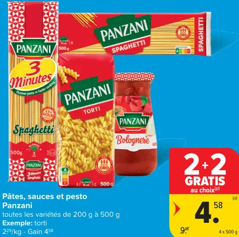 Offre: Pâtes, sauces et pesto
