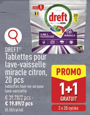 Offre: Tablettes pour lave-vaisselle miracle citron