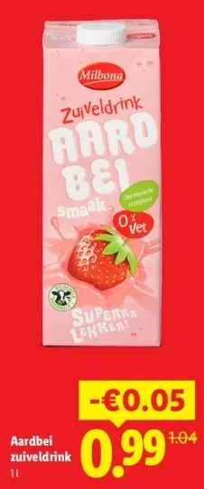 Aanbieding: Aardbei zuiveldrink
