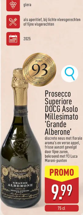 Promotie: Prosecco Superiore DOCG Asolo Millesimato