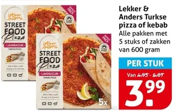 Aanbieding: Lekker & Anders Turkse pizza of kebab